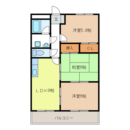 メゾンドボヌールⅠの物件間取画像